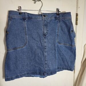 C J Bank Blue Denim Skort Back Elastic Waist Plus Size 20W